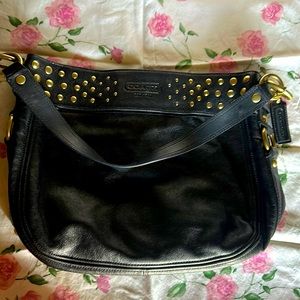 Black leather Coach purse